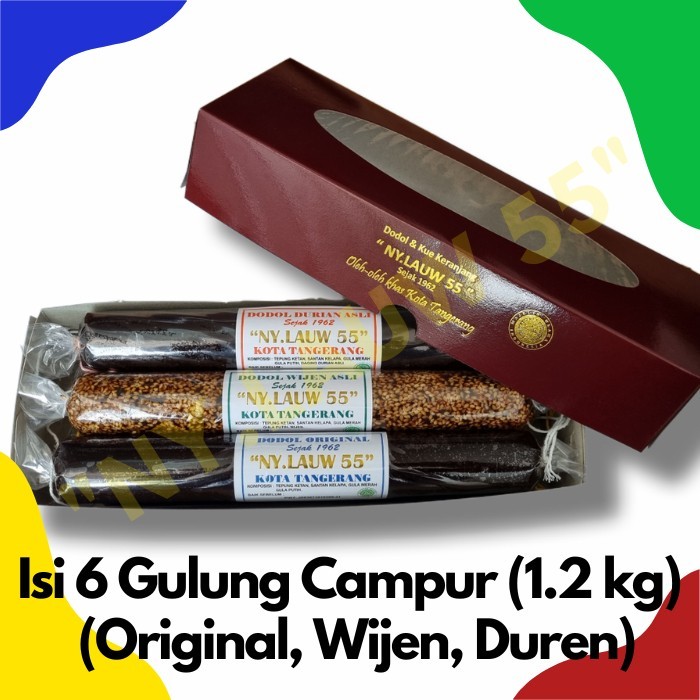 

✨TERLARIS -Dodol NY. LAUW55 paket isi 6 (Rasa Wijen, Ori, Duren)
