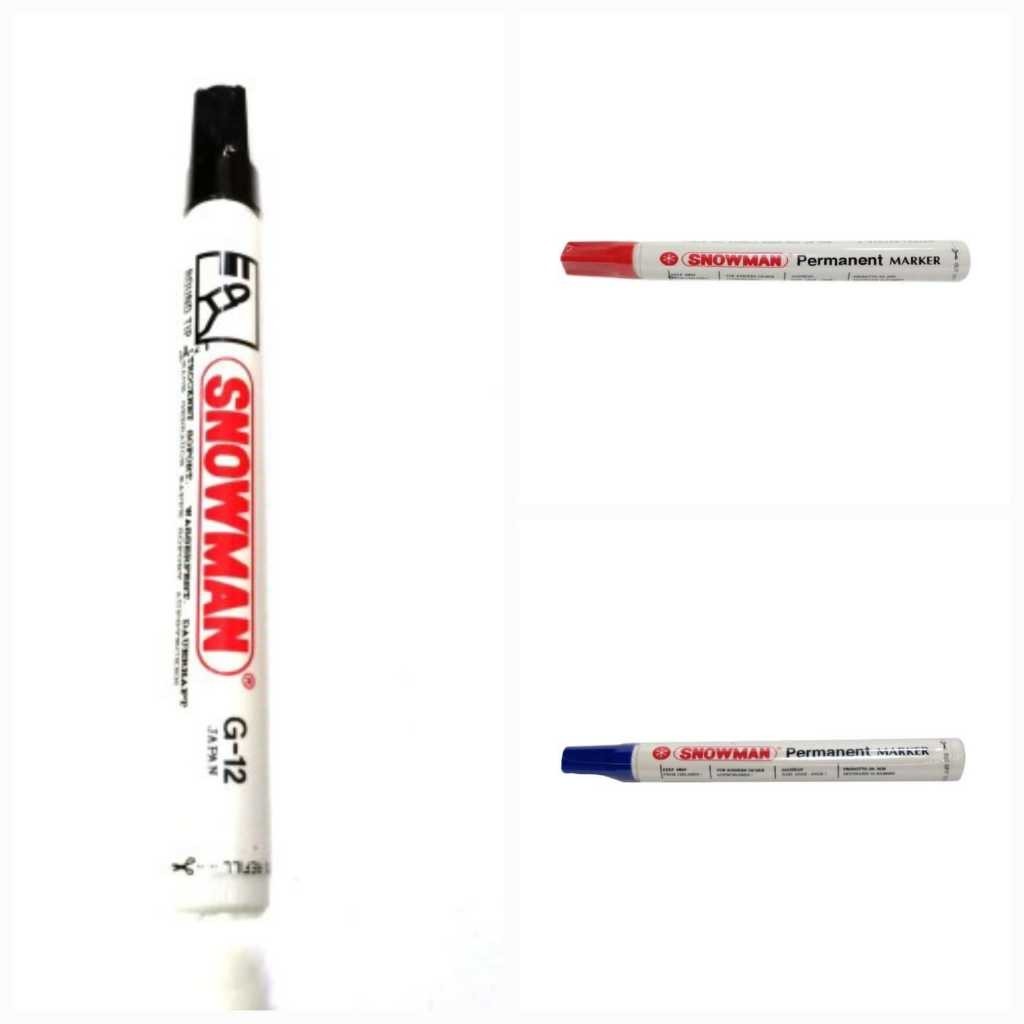 

SPIDOL SNOWMAN G-12 PERMANENT WARNA MERAH,BIRU HITAM (PER PCS)