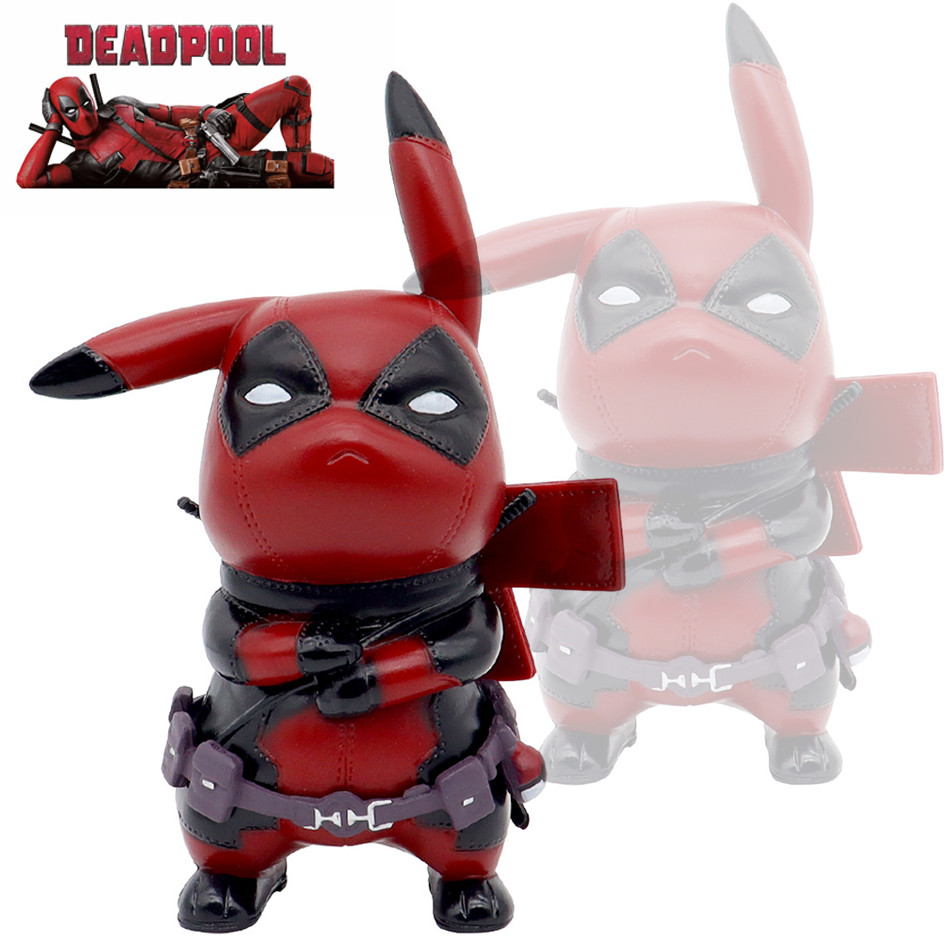 

Pikachu Cos Deadpool Figure Q-Version Pikachu Action Figures Statue Model Desk Decoration Collection Dolls Toys Chrismas Gift