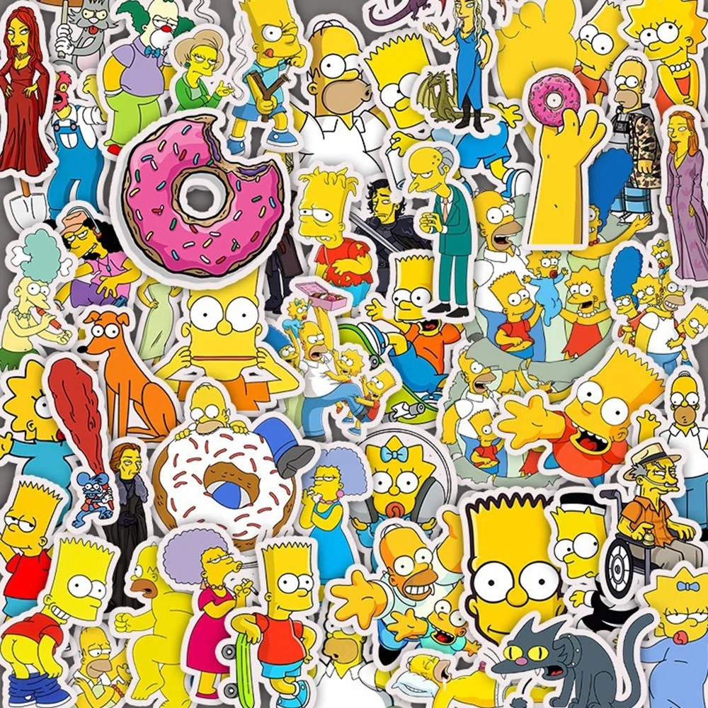 

10/30/50PCS The Simpsons Cartoon Stickers Graffiti DIY Skateboard Laptop Luggage Motorcycle Bike PVC Waterproof Sticker Decals