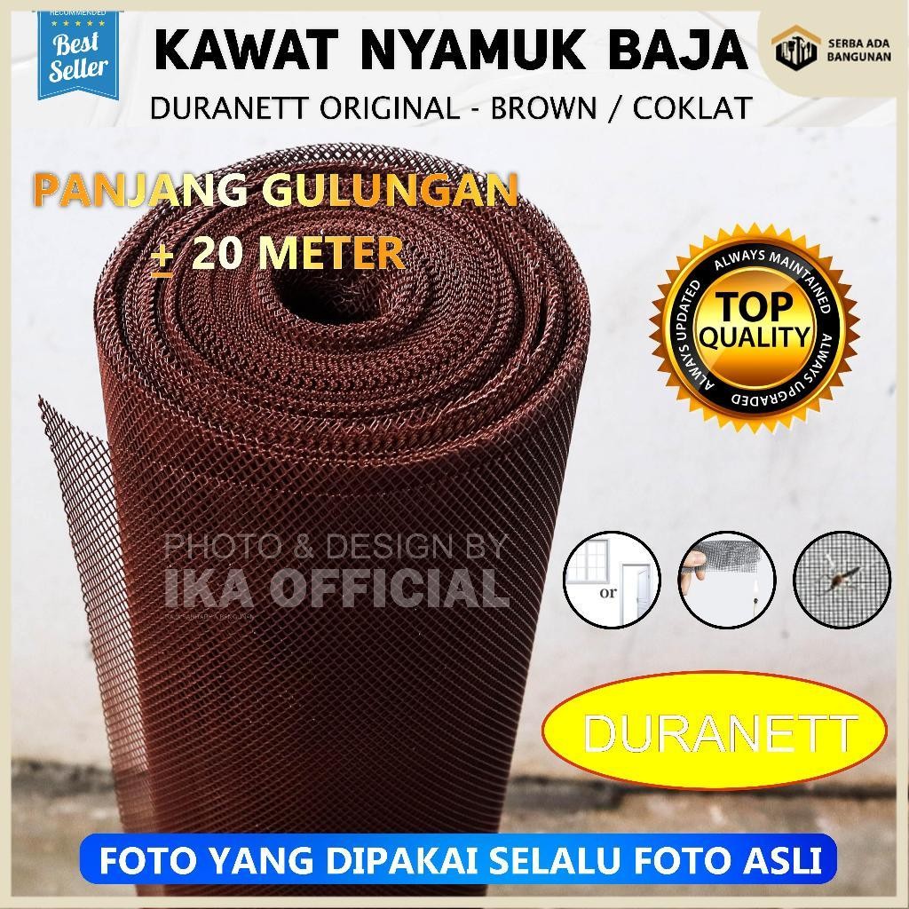 Kawat Nyamuk Parabola Aluminium DURANET TEBAL 1  ROLL 20 METER KURANG LEBIH - + Kawat Nyamuk Baja Du