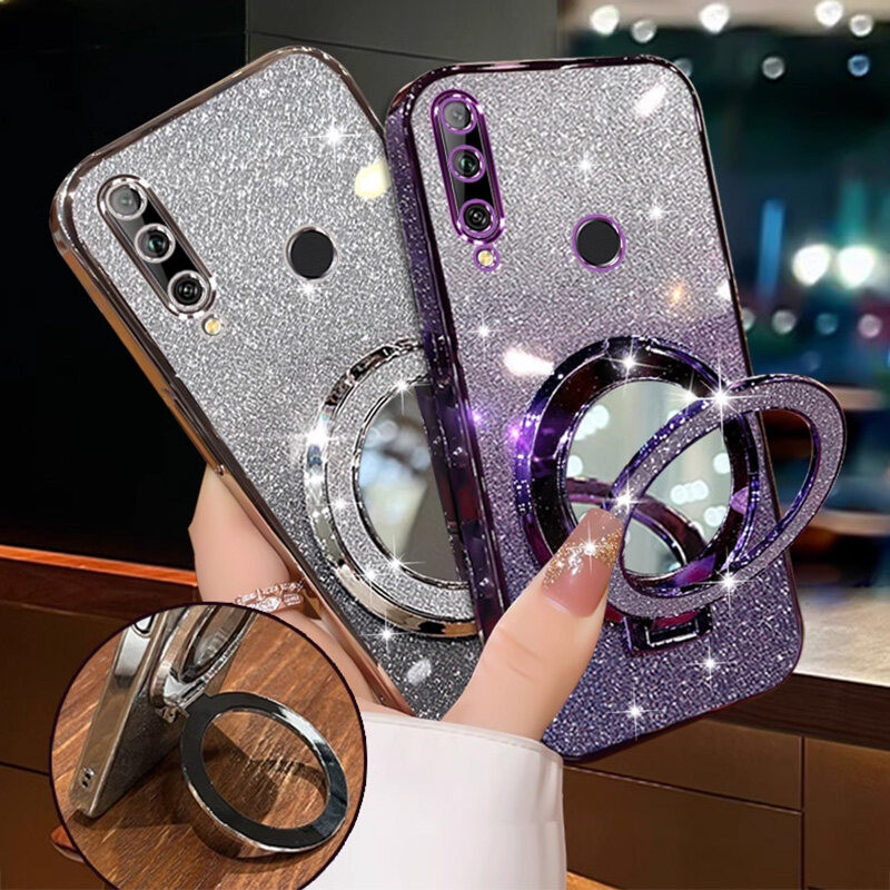 For Huawei Honor 10 Lite 10i 20 Lite 8X 9X Case Magnetic Plating Sparkling Soft 360 Degree Mirror St