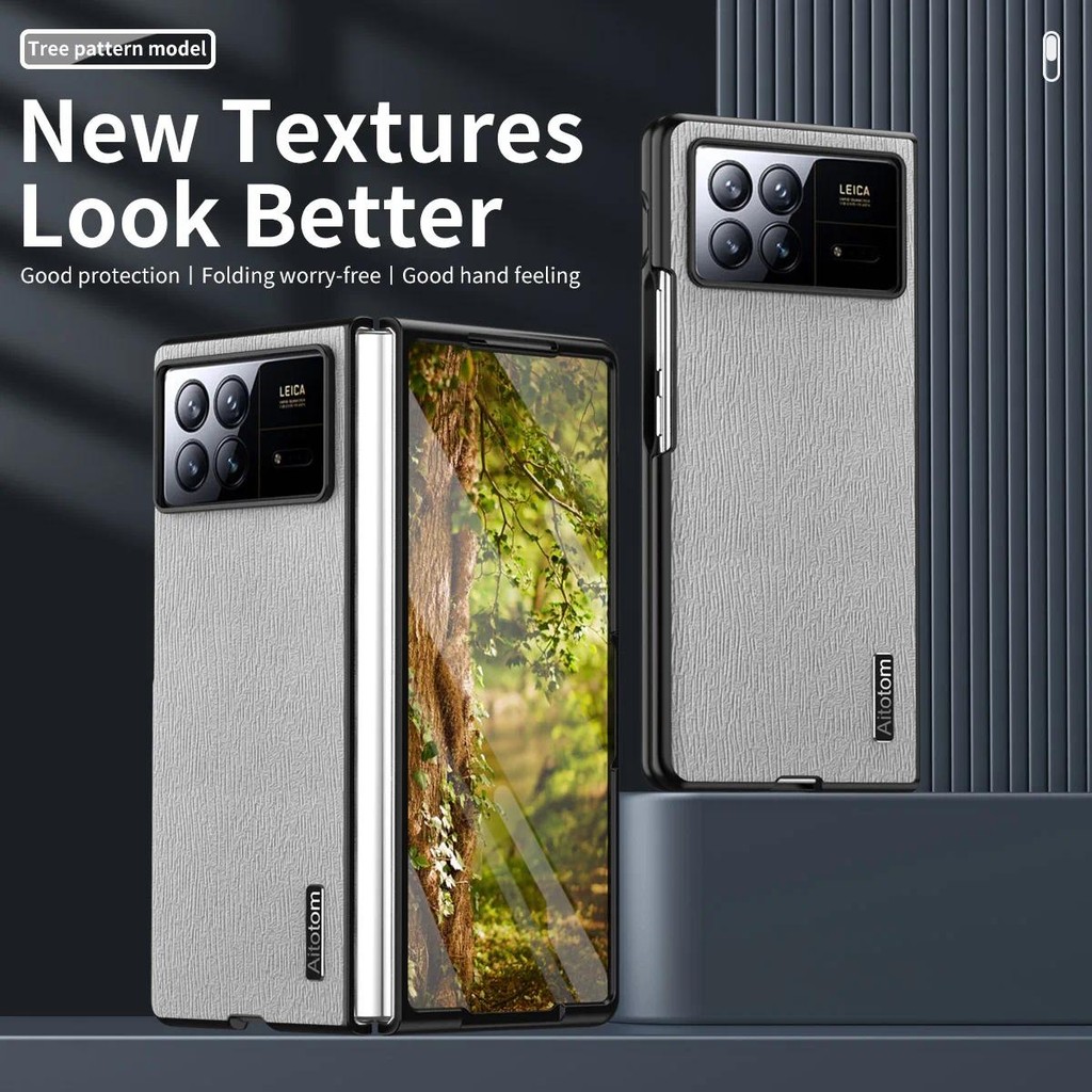 For Xiaomi Mix Fold 3 MixFold3 case matte Trees wood textures full protection Hard Back cover shockp