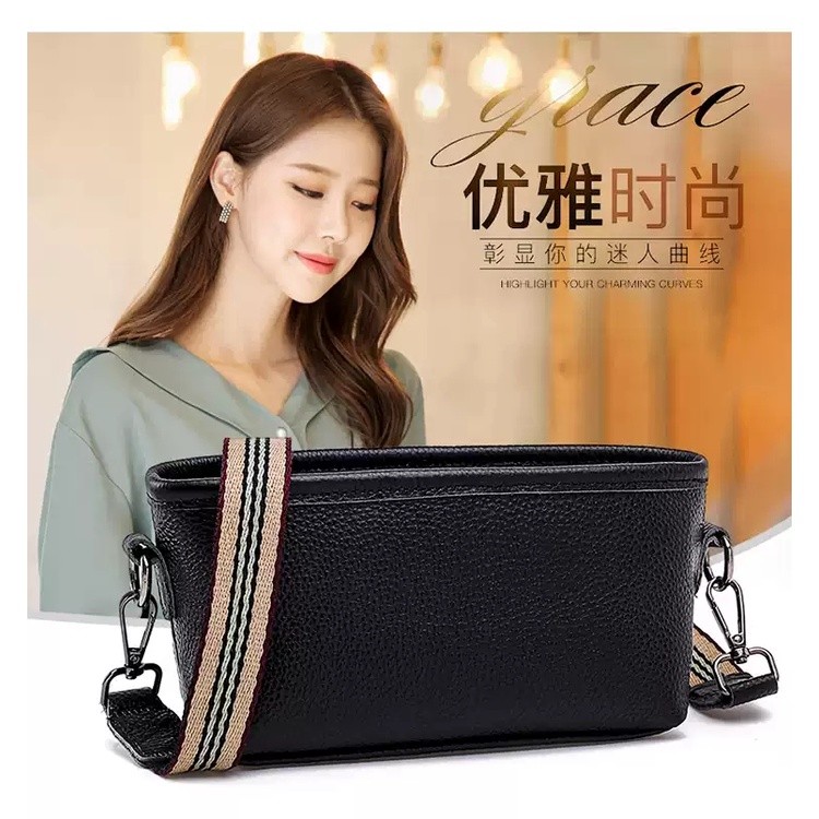 BTSO - COD Tas Selempang Wanita Tas Viral 2021 Tas Selempang Korea Tas Bahan Kulit Jeruk Tebal Tas L