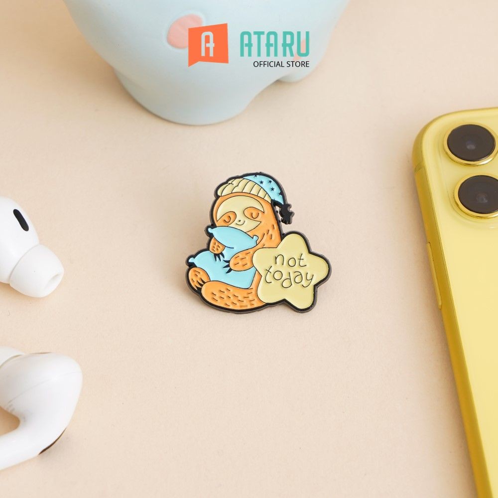 Ataru Fashion Pin Enamel Not Today Bros Pin Lucu Aksesoris Hiasan Baju Tas Topi Brooch Accessories