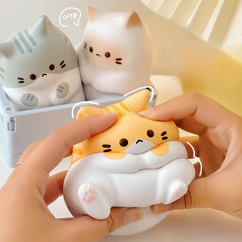 

1PC New Cat Stress Relief Toy Squeeze Antistress Ball Cartoon Table Ornaments