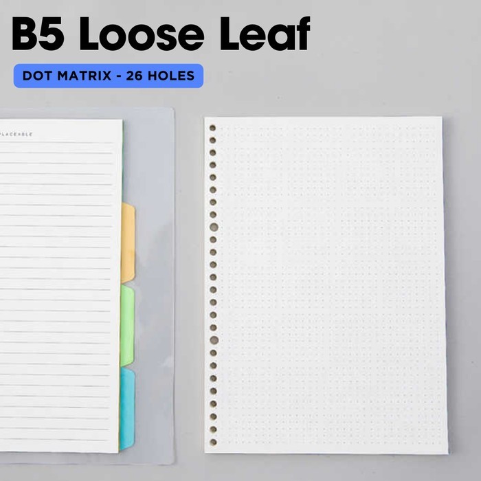 

SPCR Kertas Binder B5 26 Lubang Loose Leaf Paper 60 Sheets B5-26