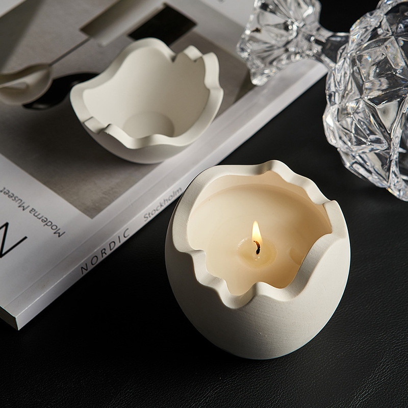 

Egg Shape Candle Jar Mold Storage Box Silicone Mold with Lid Egg Candle Cup Gypsum Dripping Mold Craft Making Molds Decoration