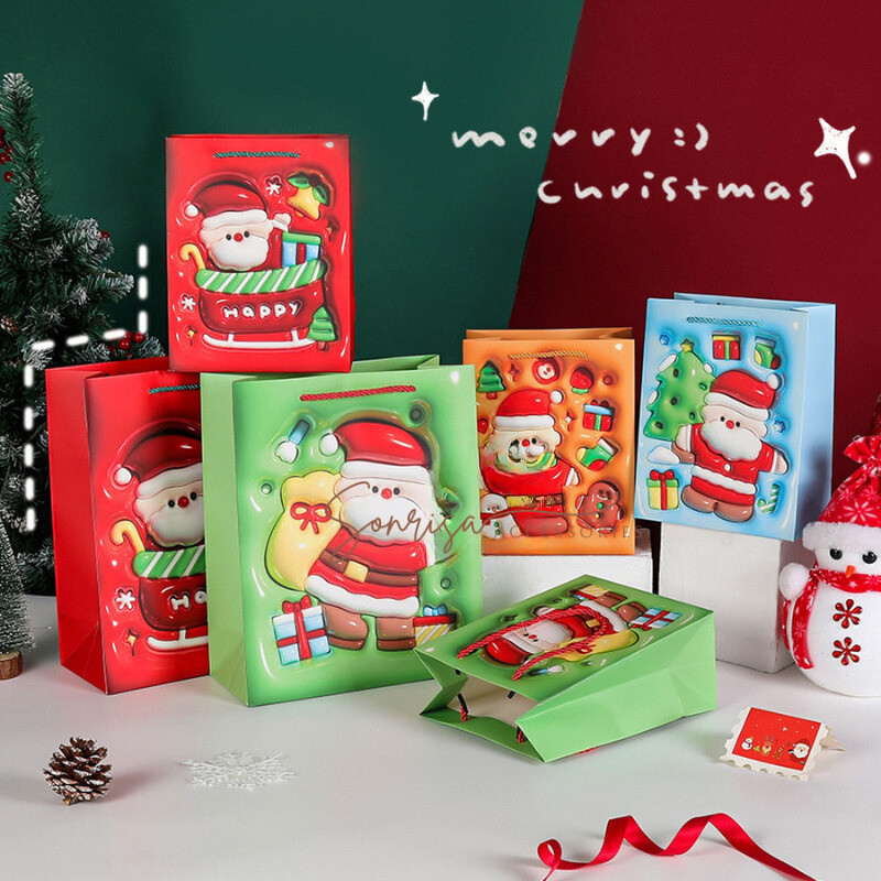 

Paper Bag Natal 3D Cute Cartoon / Goodie Bag Christmas / Tas Hampers Natal