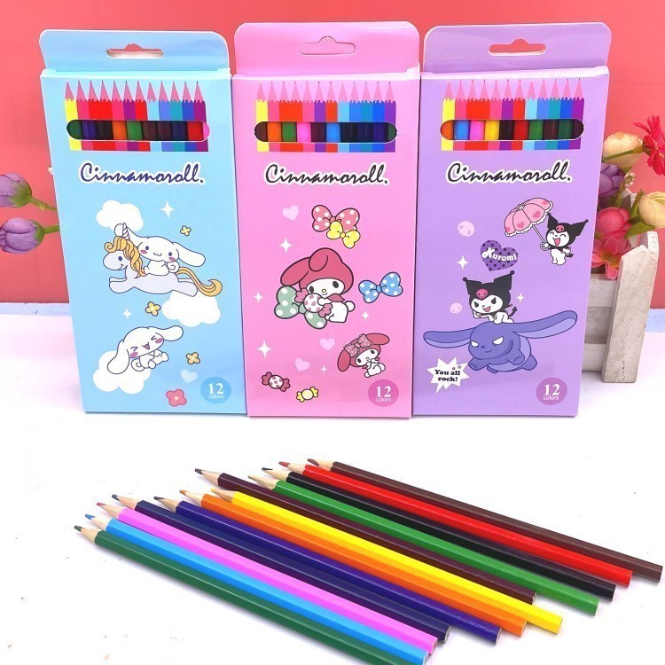 

⭐JOJU⭐ PENSIL WARNA KARAKTER SANRIO 12 WARNA / BRIGHTEN YOUR ART WORK WITH SANRIO CHARACHTERS