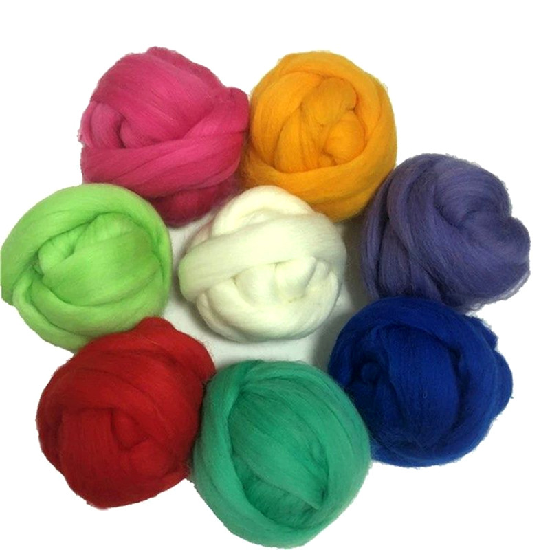 200g 66S  Wool Fibre  for Needle Felting Wet Felting Wool Felting Handmade Spinning DIY Craft Materi