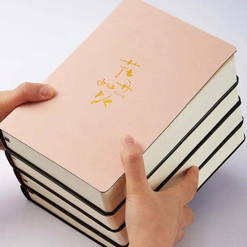 

A5 Blank Notebook Thickened Student Horizontal Line Soft Leather Notebooks Super Thick Grid Book Drawing Notepad Christmas Gift