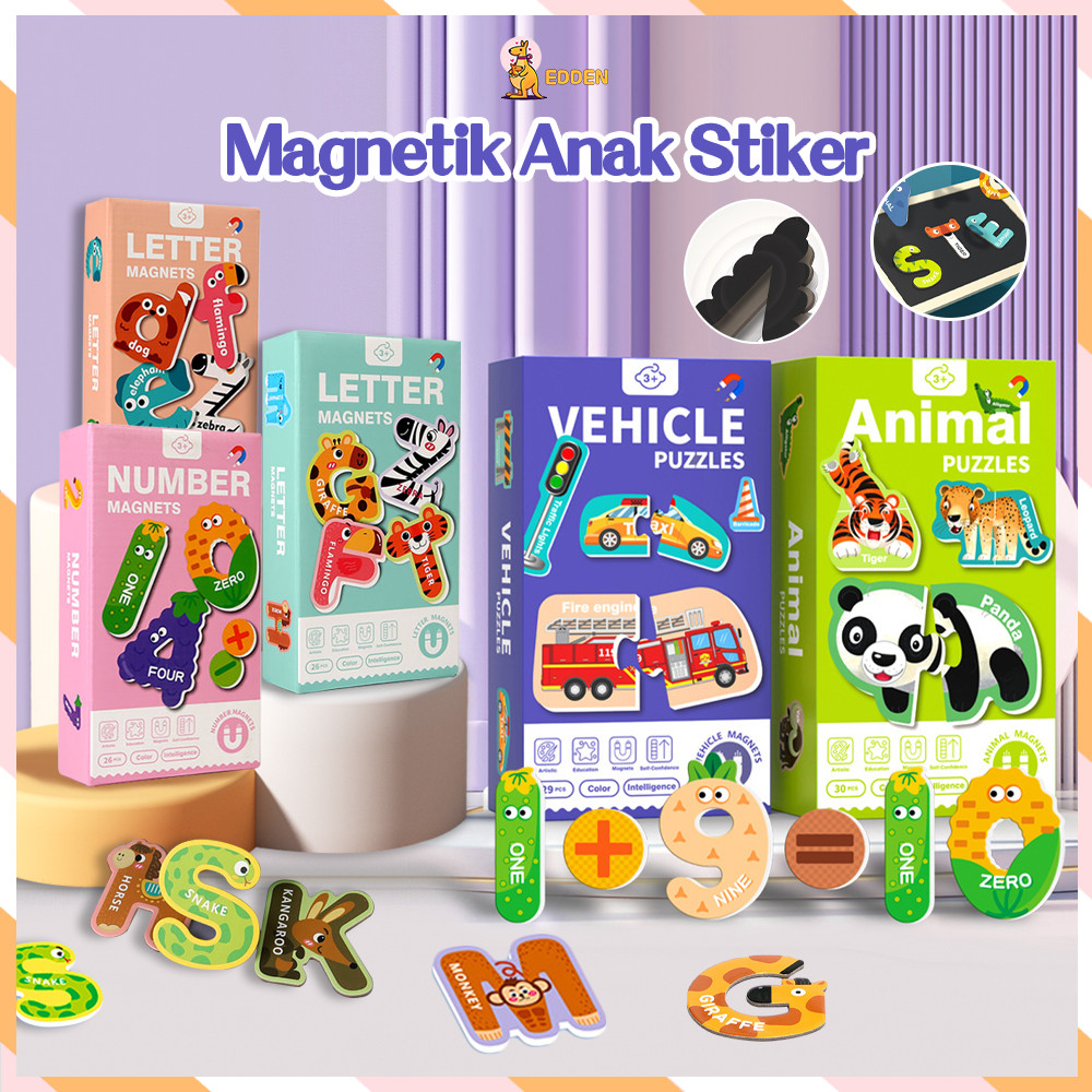 

Edden Tempelan Kulkas Alphabet Wooden Magnet Huruf Dan Angka Mainan Magnet