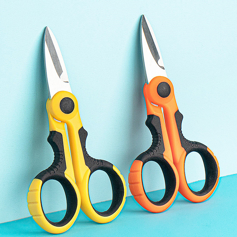 

Electrician Scissors High Carbon Steel Industrial Strong Wire and Cable Scissors Non-slip Manual Electrician Stripping Scissors