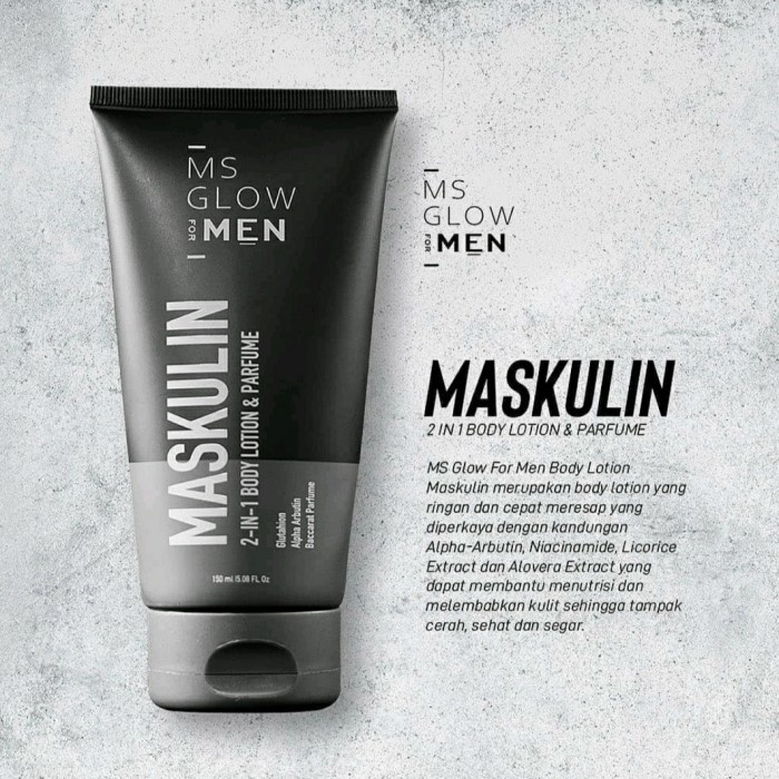 MS GLOW FOR MEN PAKET MASKULIN 4IN1 ORIGINAL FREE POUCH PRIA