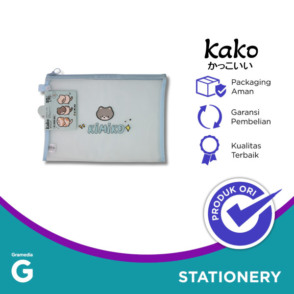 

Kako Kimiko Cat Zipper Pocket Mesh A4 Blue