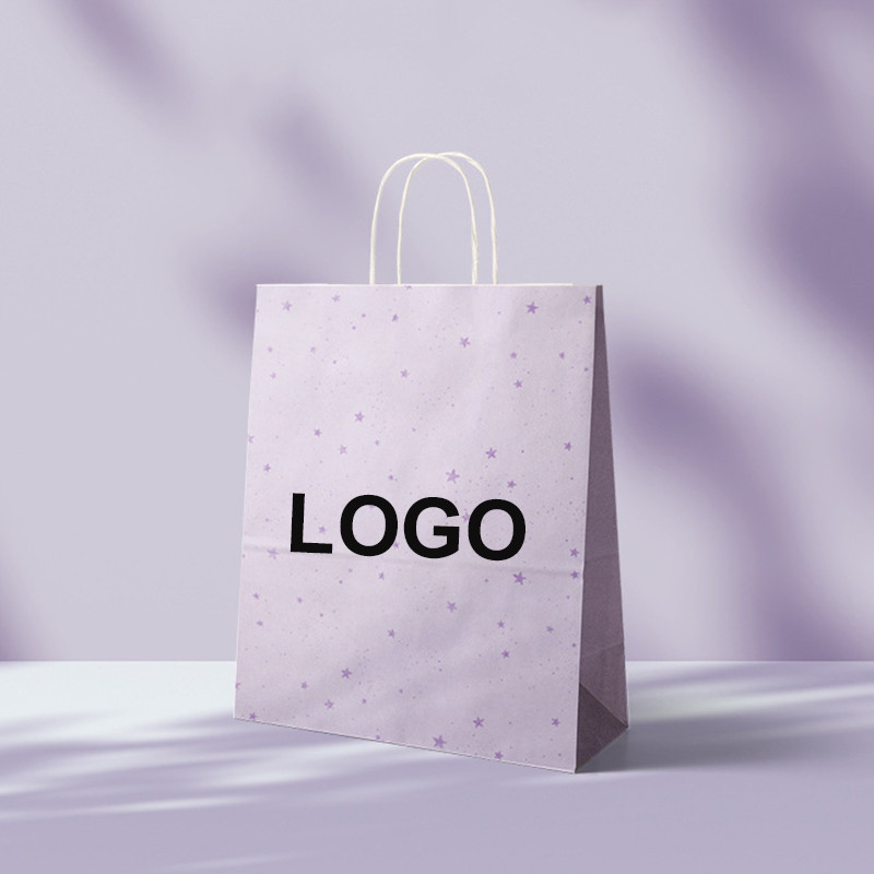 

10 Pcs Custom Logo Ins Kraft Paper Bag Birthday Christmas Day Package Bags Small Business Kraft Paper Bags Clothes Package Bags