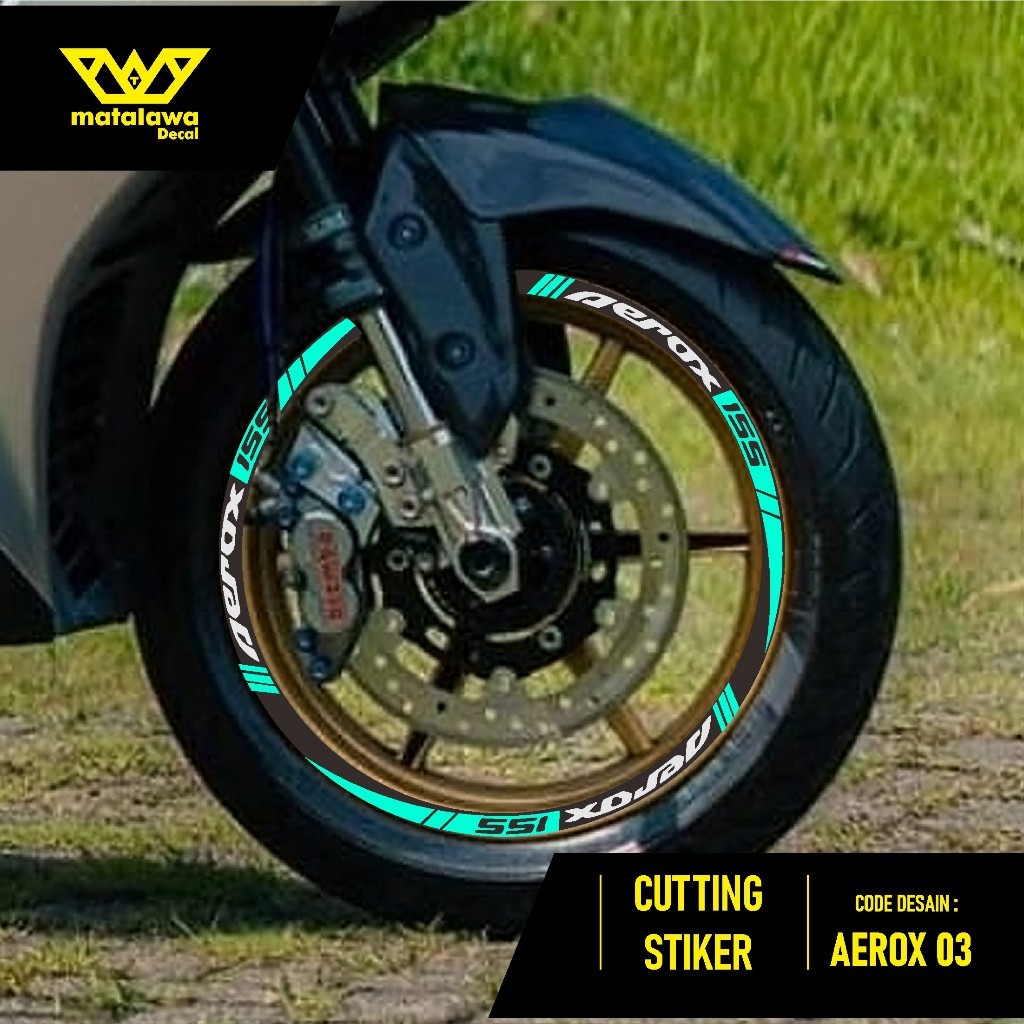 CUTTING STICKER VELG AEROX 155 - STIKER LIS LIST VARIASI BAN VELG YAMAHA AEROX 03