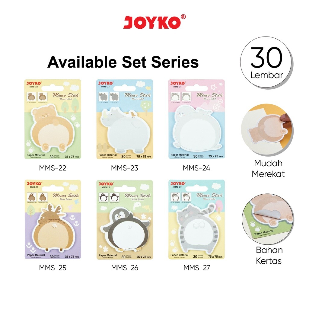 

Joyko Memo Stick Animal Sticky Note Kertas Memo Tempel Motif Binatang