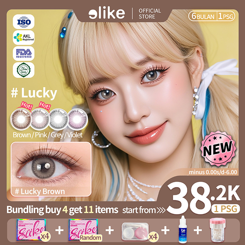 [New]Elike Lucky series Soflen lensa kontak warna diameter 14.2mm 1 pasang softlens mata soflent nor