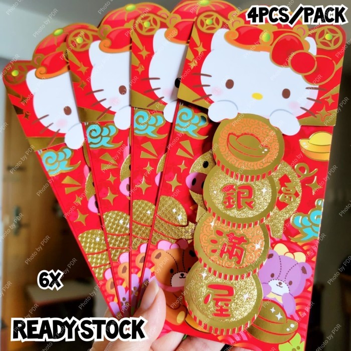 

Ampao Imlek Panjang 200 x 90 mm isi 4 Sanrio Original - Hello Kitty