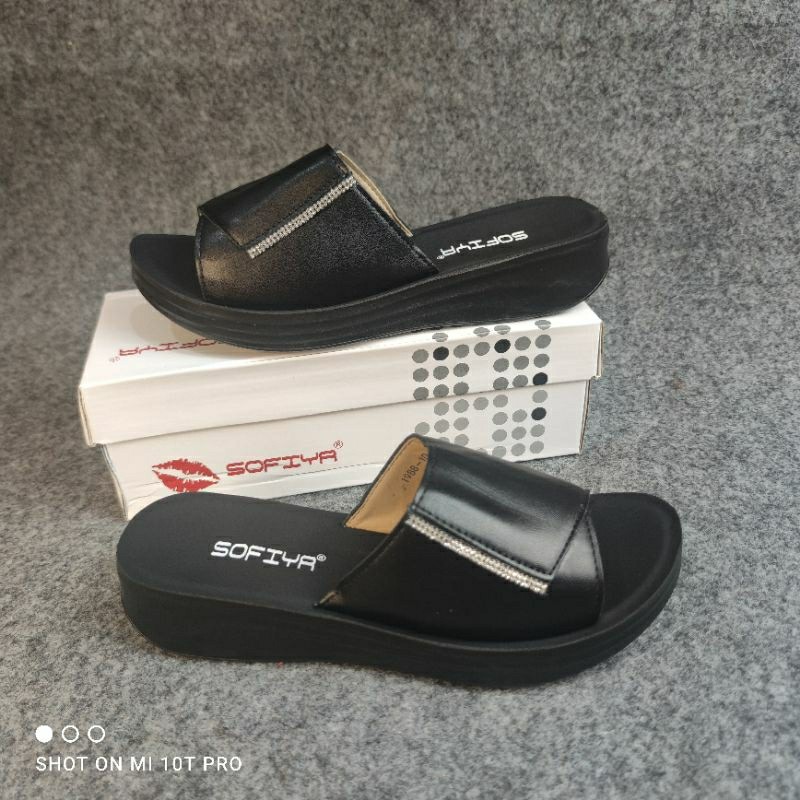 SOFIYA ORI 1988 10 SANDAL WEDGES WANITA IMPORT IMPOR 3CM / SENDAL SLOP  SELOP