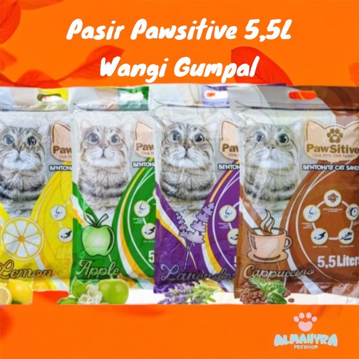 Pasir Kucing PAWSITIVE 5.5 Liter - Pawsitive  Pasir Gumpal Wangi Murah