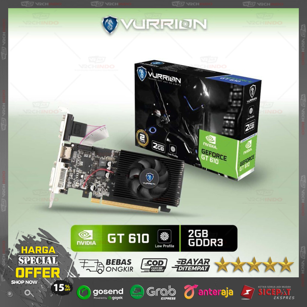 VGA Card VURRION GEFORCE GT 610 2GB DDR3 / VGA CARD GT 610 2GB Video Card 