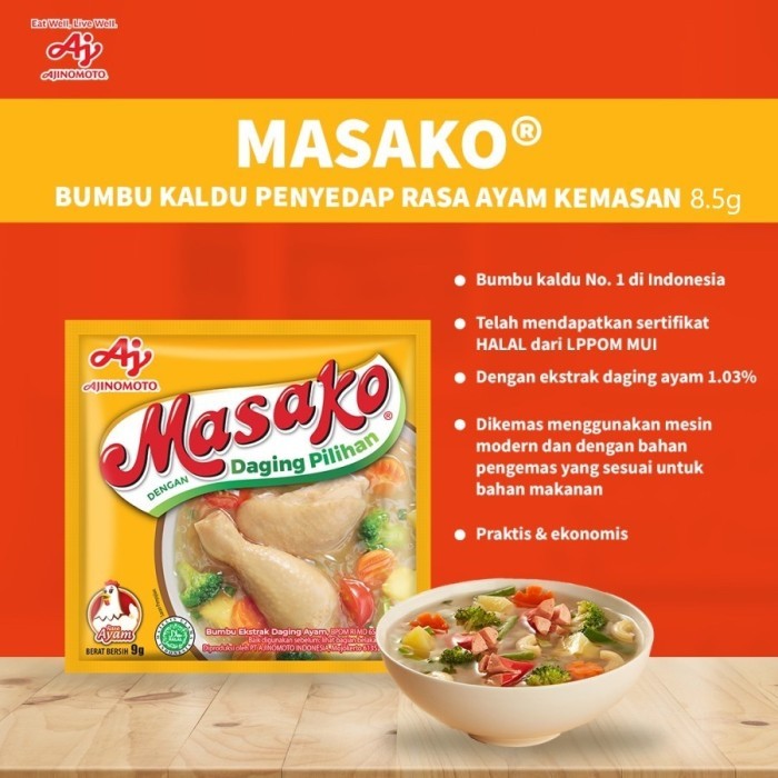 

Masako Royco kaldu penyedap ayam sapi 8gr 8,5gr isi 12 per 1 renteng - Masako Ayam 12