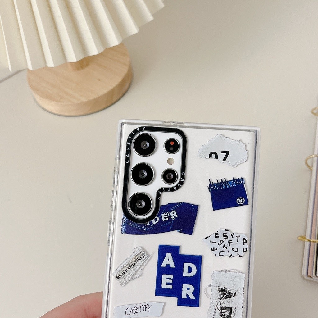☼ ADER LOGO Casetify Soft Clear Phone Case for Samsung Galaxy S21 S22 S23 S24 Plus Ultra +