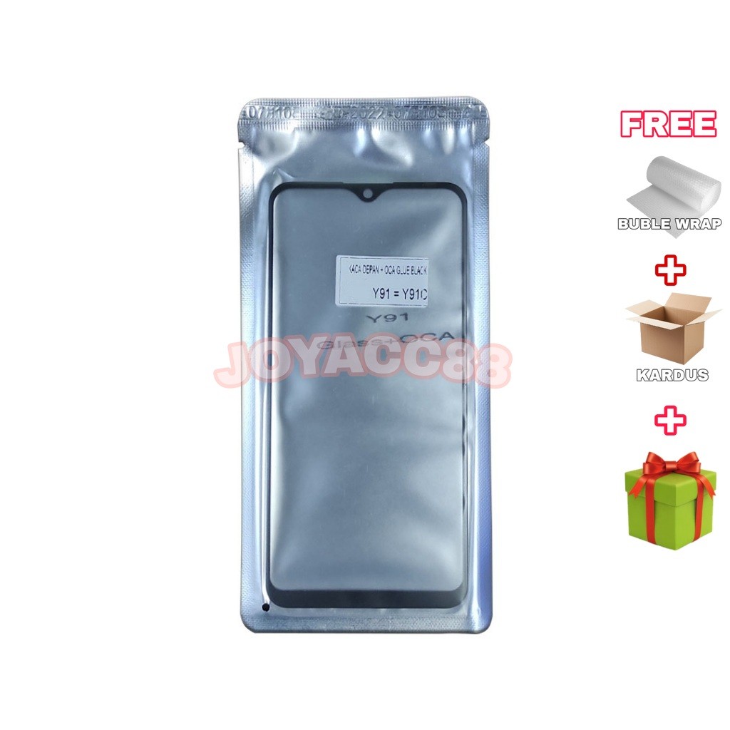 KACA LCD VIVO Y91 Y91C BLACK PLUS LEM OCA KACA LCD HP