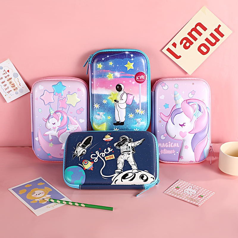

3D EVA Unicorn Cute Pencil Case Cartoon Stationery Box Girls Color Student Kawaii Pen Holder Pouch School Supplies Gift Ruler Ba