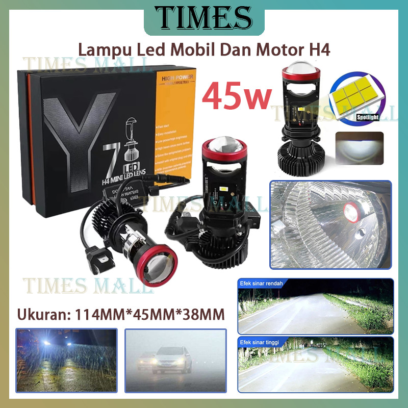 Projie Led Mobil Mini Projie Y7D H4 Mobil Super Terang Lampu Led / Lampu Led Mobil Dan Motor
