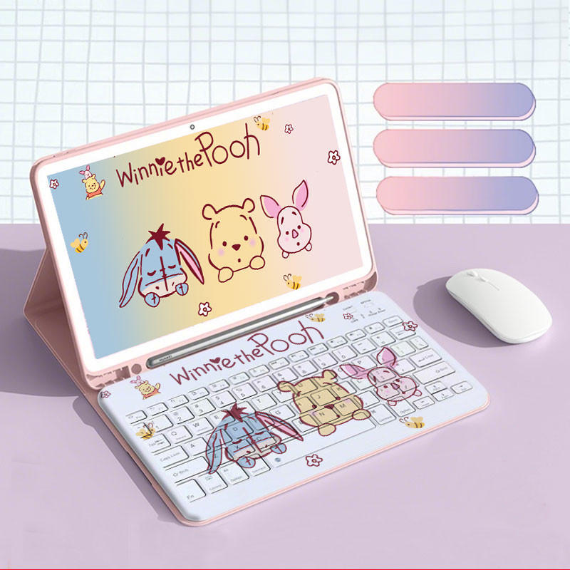 Cute Pooh lightweight white minimalist Bluetooth keyboard and mouse