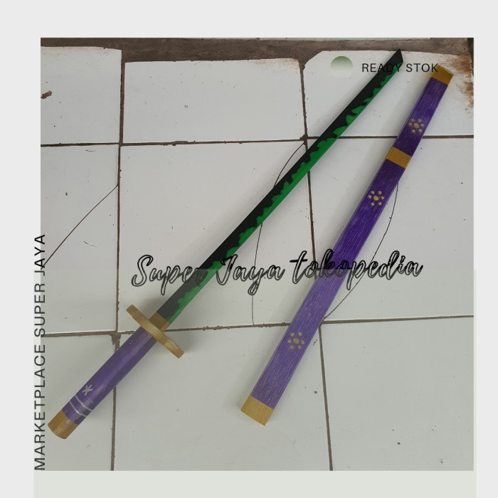 Mainan pedang kayu zoro enma anime cosplay one piece