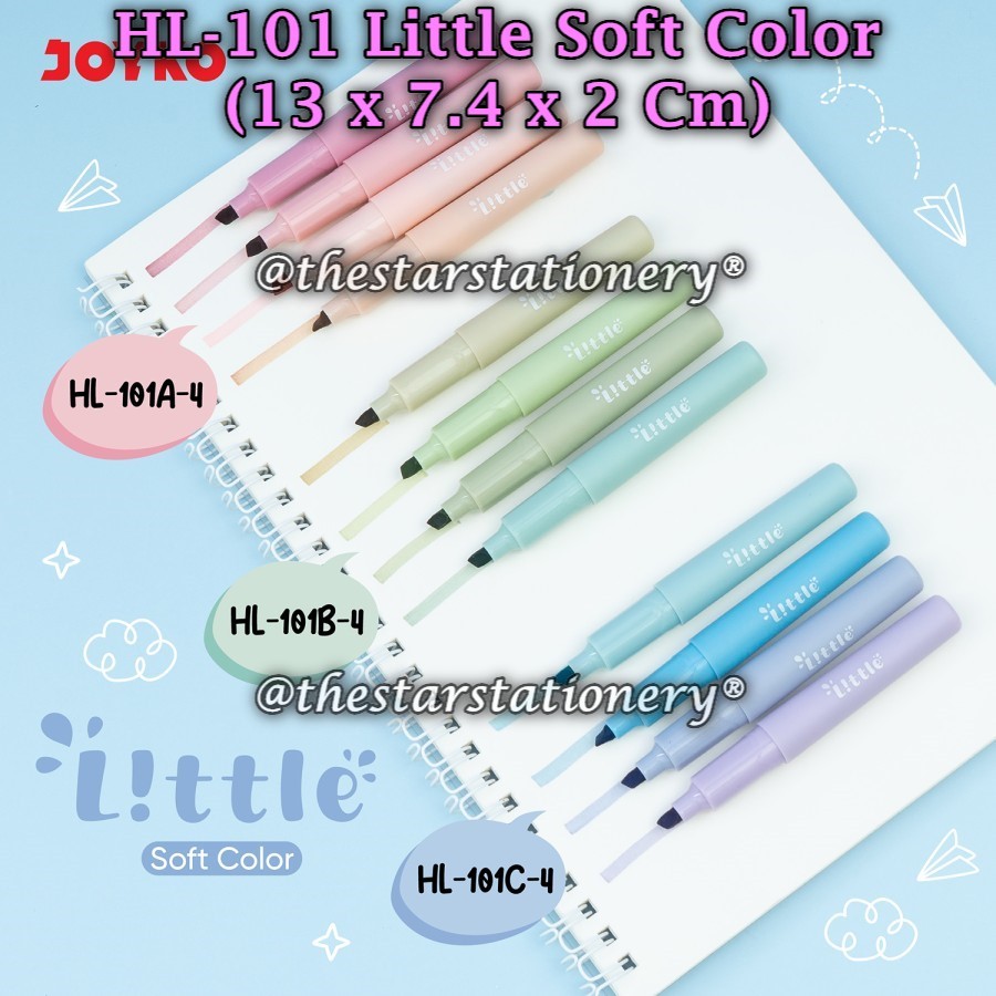 

(1 Set/4 Pcs) Highlighter Set JOYKO HL-101A-4 HL-101B-4 HL-101C-4 / Highlighter Joyko HL-101