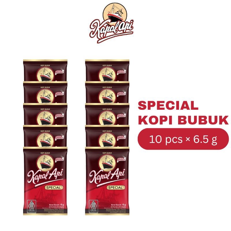 

Kopi Kapal Api Special Mini 6gr 1 renceng isi 10 sachet Tanpa Gula - pengedarjajan