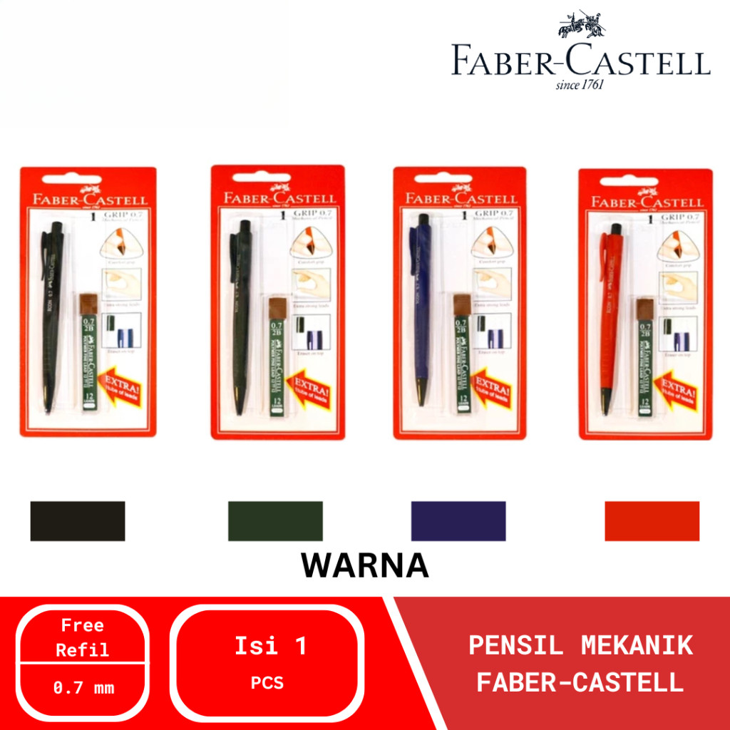 

Pensil Mekanik Faber Castell / Mechanical Pencil Opaque Blister 0.7mm 135101 GRATIS 1 Tube Refill