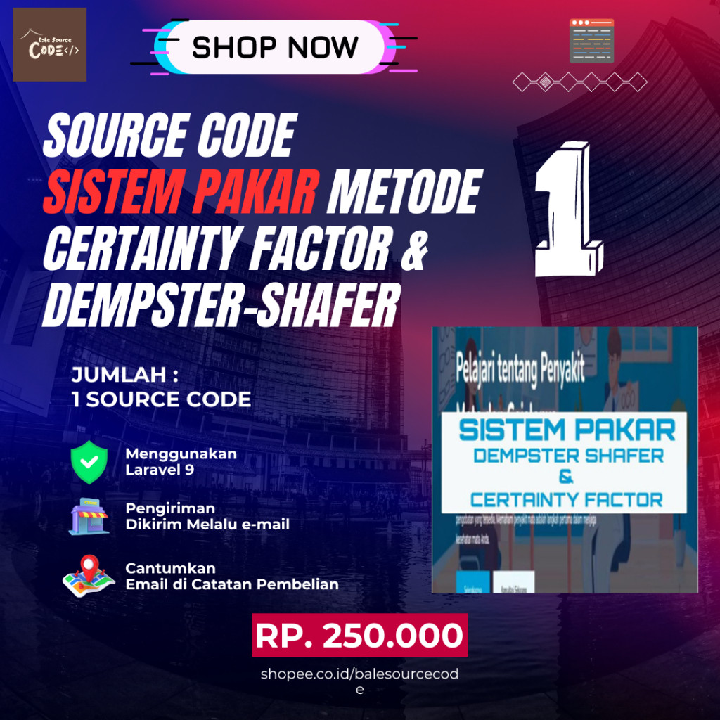 Source Code Sistem Pakar Diagnosis Penyakit Mata Menggunakan Certainty Factor dan Dempster-Shafer Be