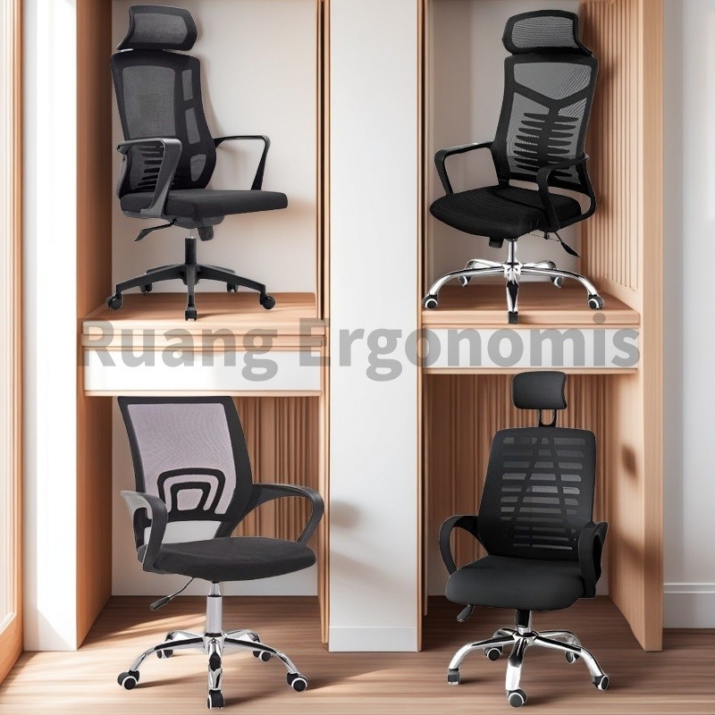 Kursi Kantor Ergonomis Hidrolik + Gaming Putar Kursi Kantor Kursi Bos Kursi Kerja
