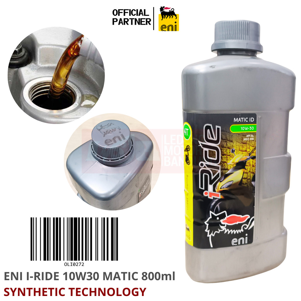ENI I-Ride Matic 800ml 10w30 Synthetic Oli Motor Matik Scooter Motorcycle Oil Agip
