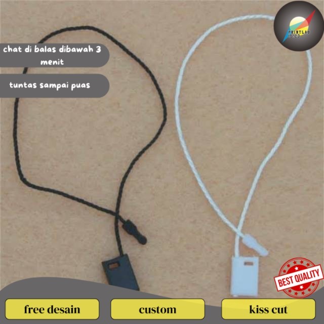 

PrintLab Tali Hangtag Merk Hitam dan Putih Premium Loop Pin Hang Tag Label Baju Murah Bandung