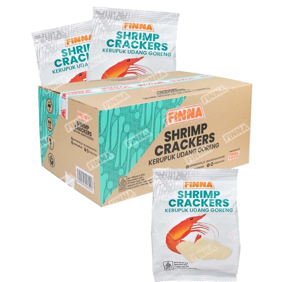 

(EXP. Oktober 2025) Shrimp Crackers Kerupuk Udang Goreng Finna Sachet Siap Makan 1 Dus Isi 120 Pcs