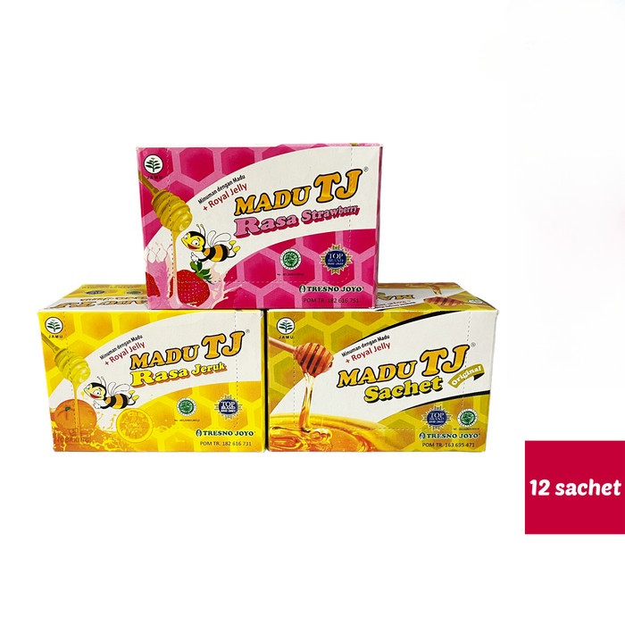 

MADU TJ Sachet - Madu Rasa Jeruk & Strawberry Box 12 Sachet