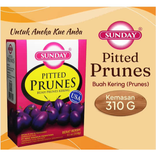 

PRUNES PITTED SUNDAY/BUAH PRUNES KERING 310GR