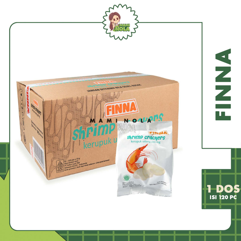 

1 Dus Finna Kerupuk Udang Matang 10 gr Isi 120 pcs
