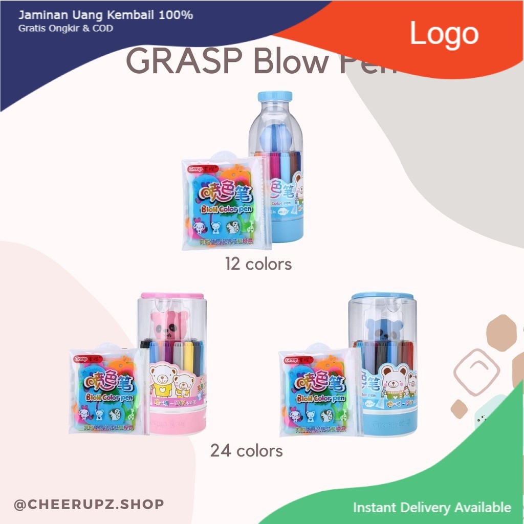 

[AllAreNew] GRASP Blow Pen / Pensil Tiup / Spray / Pensil Warna Anak ORI MAMAPAO