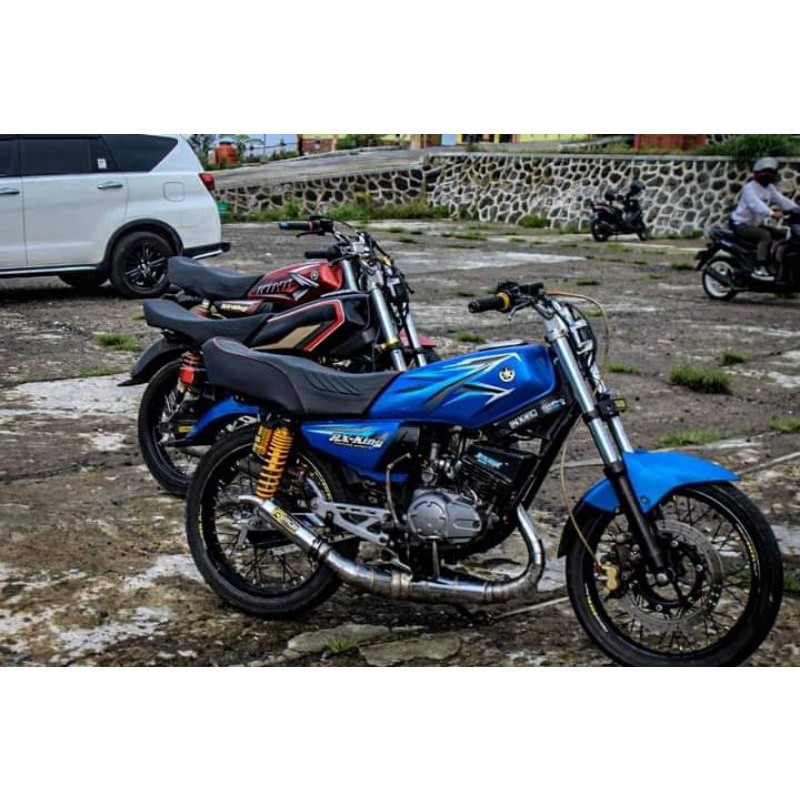 (BAYAR DITEMPAT) striping RX-King 2005 biru Stiker lis striping standar Ori yamaha rx king biru 2005