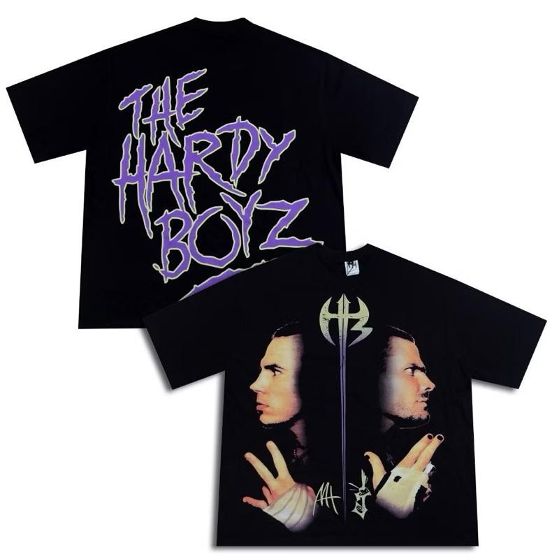 T-Shirt MATT HARDY & JEFF HARDY Overdized Boxy Black solid 20s