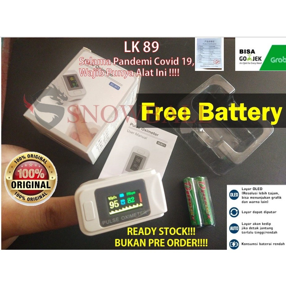 fingertip pulse oximeter oksimeter spo2 oksigen Oxymeter , MODEL LK 89 Premium SO 911 SO911